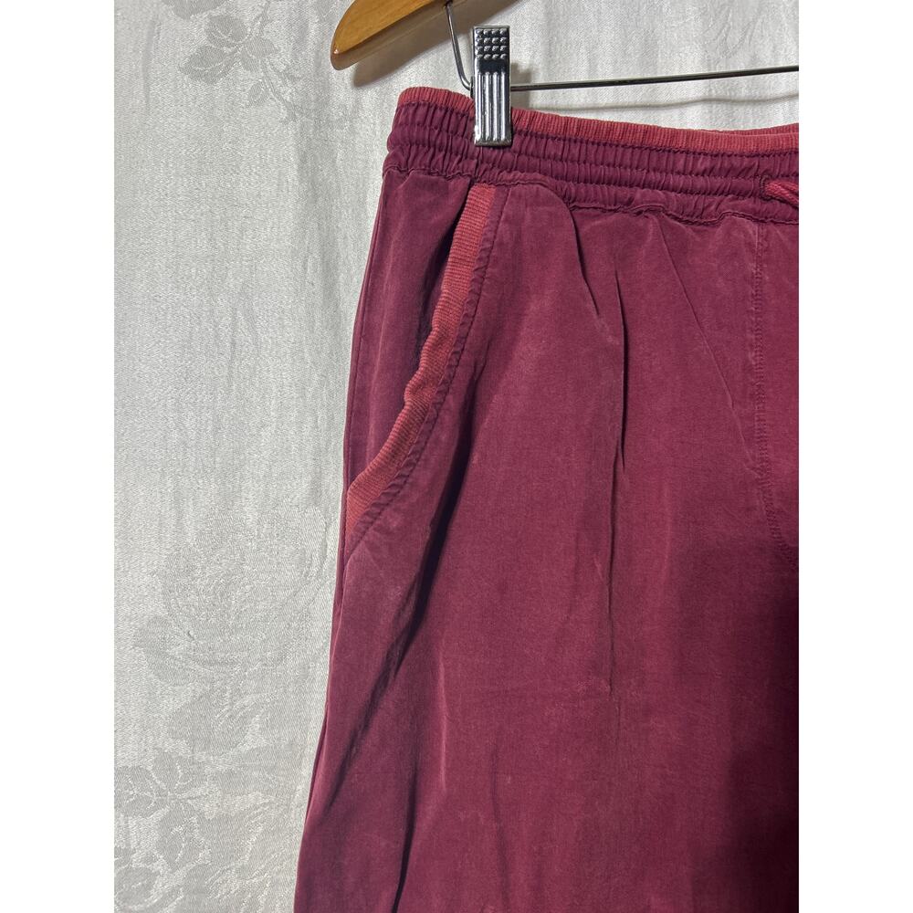 Saturday Sunday Anthropologie Wide Leg Pants Small Burgundy Chambray - Picture 2 of 11